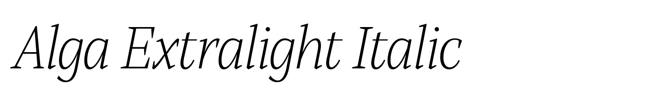 Alga Extralight Italic